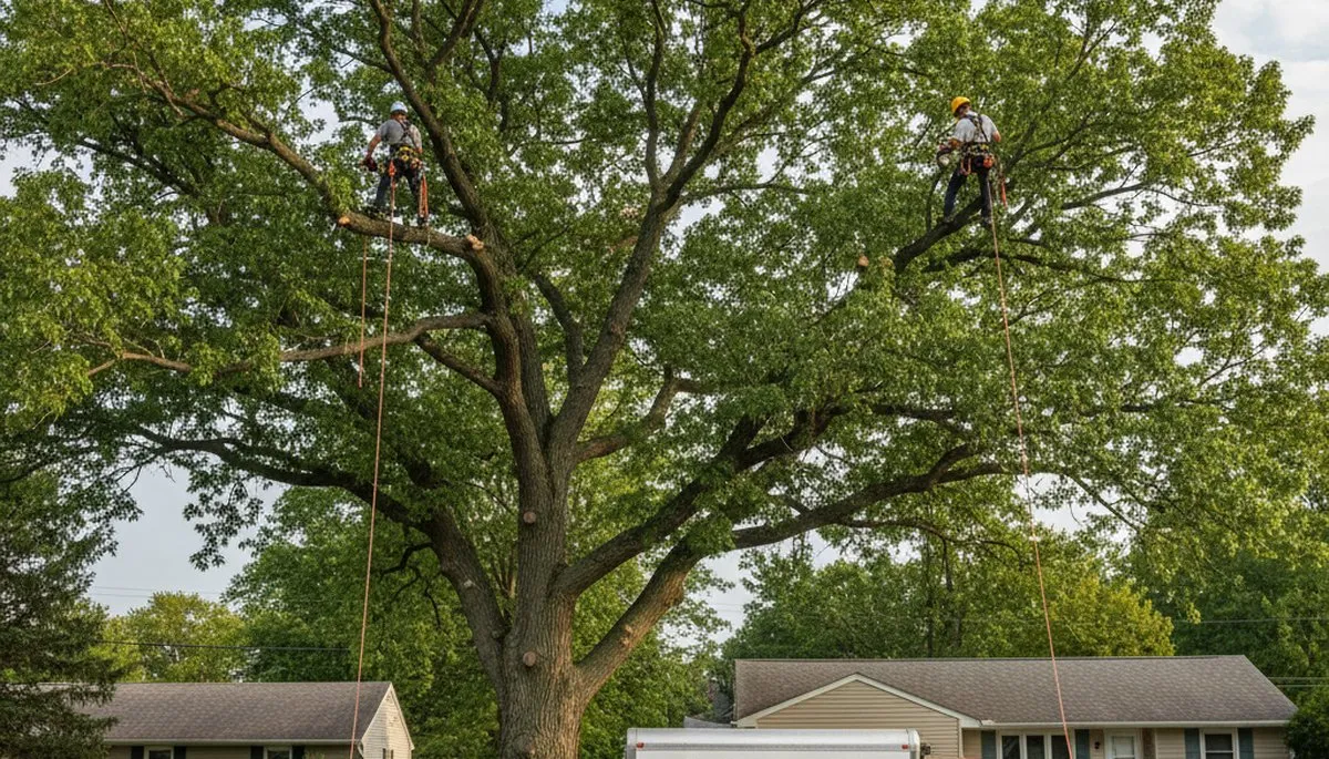 Professional tree removal service in Oshkosh WI safely cutting and clearing trees
