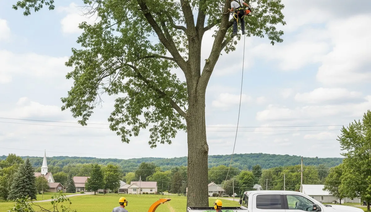 Professional tree removal service in Oshkosh WI safely cutting and clearing large trees