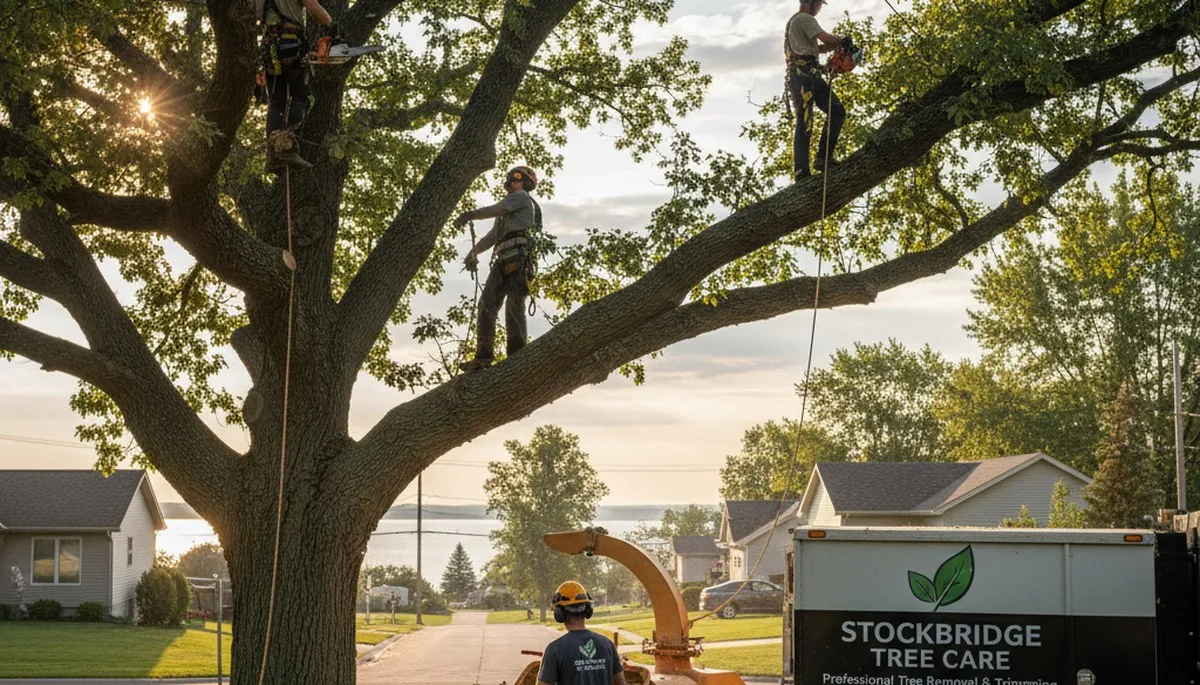 Professional tree removal service in Oshkosh WI clearing hazardous trees safely